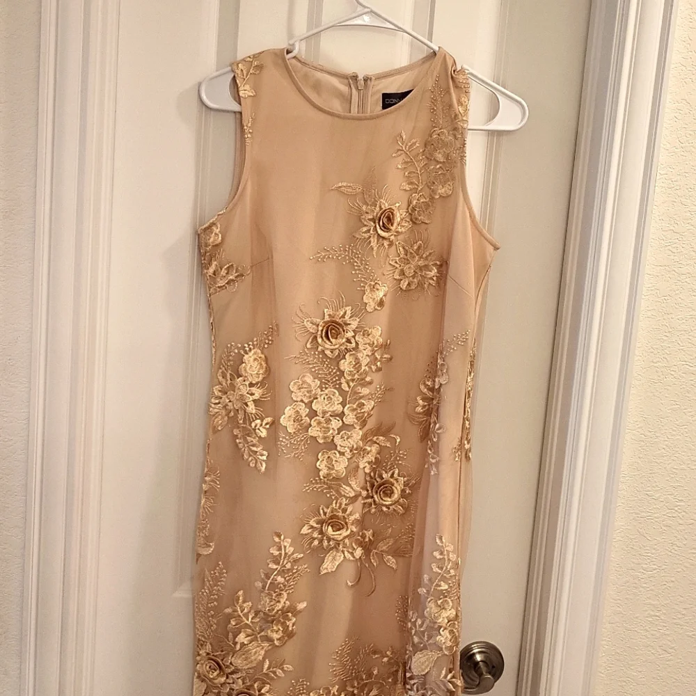 NWT Donna Ricco gold dress. Size 4 - Picture 1 of 4